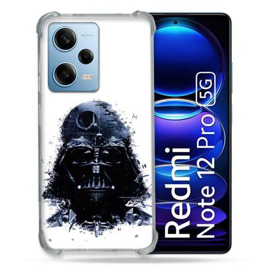 Coque Renforcée En Verre Trempé Pour Xiaomi Redmi Note 12 Pro 5G Star Wars - Dark Vador Blanc