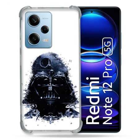 Coque Renforcée En Verre Trempé Pour Xiaomi Redmi Note 12 Pro 5G Star Wars - Dark Vador Blanc
