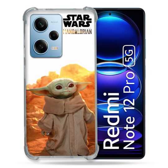 Coque Renforcée En Verre Trempé Pour Xiaomi Redmi Note 12 Pro 5G Star Wars - Yoda bebe soleil