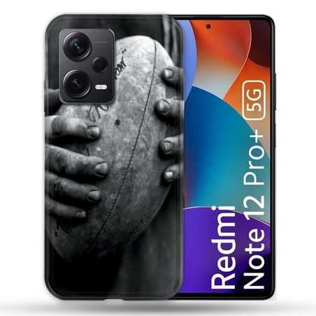 Coque Renforcée Pour Xiaomi Redmi Note 12 Pro Plus 5G Sport Rugby Ballon Vintage