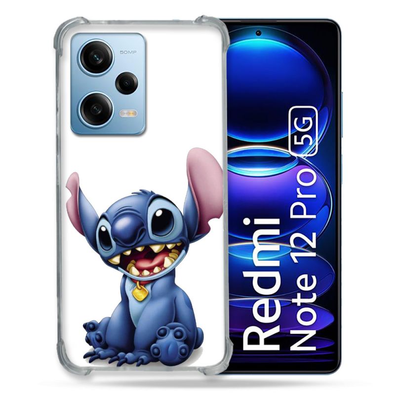 Coque Renforcée En Verre Trempé Pour Xiaomi Redmi Note 12 Pro 5G Stitch Blanc