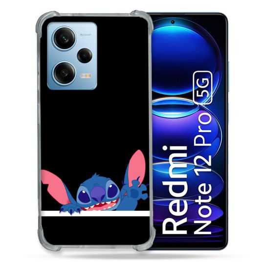 Coque Renforcée En Verre Trempé Pour Xiaomi Redmi Note 12 Pro 5G Stitch Noir