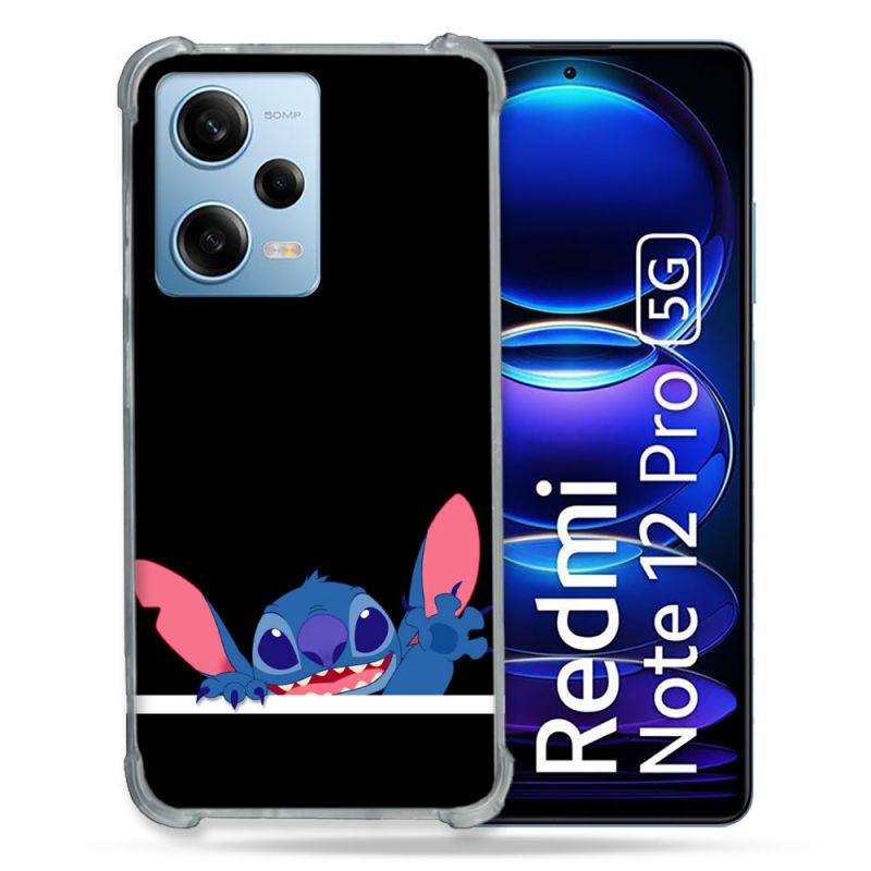 Coque Renforcée En Verre Trempé Pour Xiaomi Redmi Note 12 Pro 5G Stitch Noir