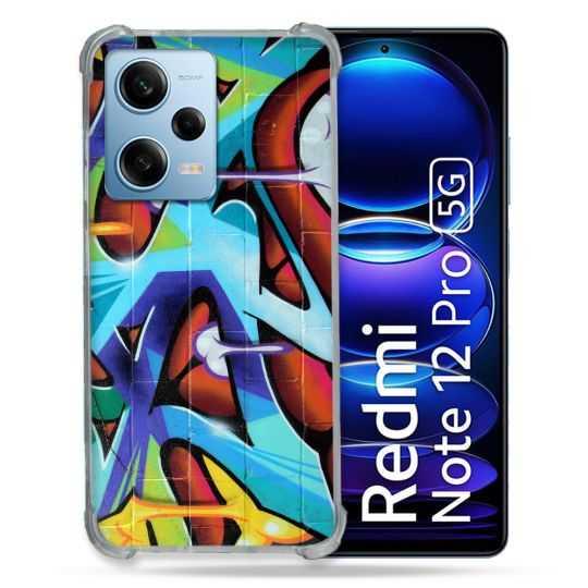 Coque Renforcée En Verre Trempé Pour Xiaomi Redmi Note 12 Pro 5G Street Art Graf Color