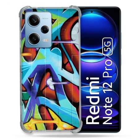 Coque Renforcée En Verre Trempé Pour Xiaomi Redmi Note 12 Pro 5G Street Art Graf Color