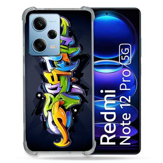 Coque Renforcée En Verre Trempé Pour Xiaomi Redmi Note 12 Pro 5G Street Art Graffiti