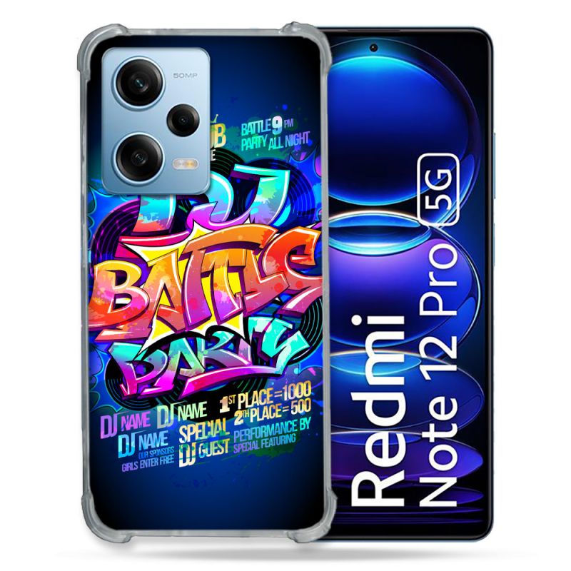 Coque Renforcée En Verre Trempé Pour Xiaomi Redmi Note 12 Pro 5G Street Art Rap
