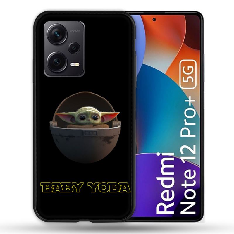 Coque Renforcée Pour Xiaomi Redmi Note 12 Pro Plus 5G Star Wars - Yoda bebe noir