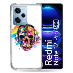 Coque Renforcée En Verre Trempé Pour Xiaomi Redmi Note 12 Pro 5G Tete de Mort Tag