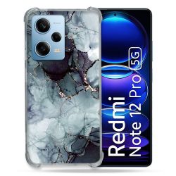 Coque Renforcée En Verre Trempé Pour Xiaomi Redmi Note 12 Pro 5G Texture Marbre Gris