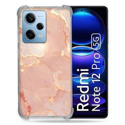 Coque Renforcée En Verre Trempé Pour Xiaomi Redmi Note 12 Pro 5G Texture Marbre Rose