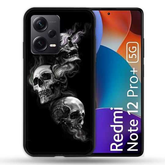 Coque Renforcée Pour Xiaomi Redmi Note 12 Pro Plus 5G Tete de Mort Triple