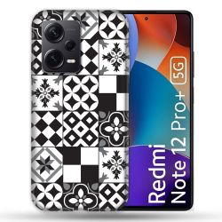 Coque Renforcée Pour Xiaomi Redmi Note 12 Pro Plus 5G Texture Carreau Ciment Noir