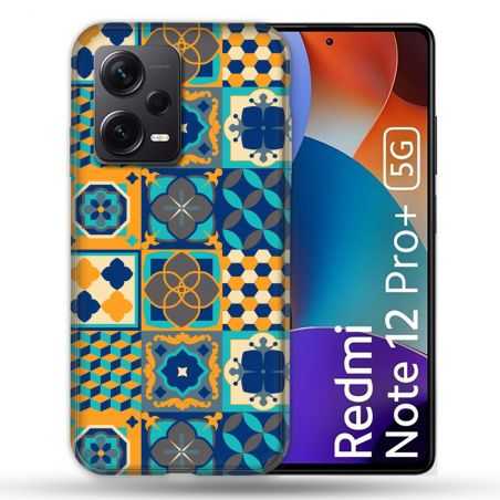 Coque Renforcée Pour Xiaomi Redmi Note 12 Pro Plus 5G Texture Carreau Ciment Orange