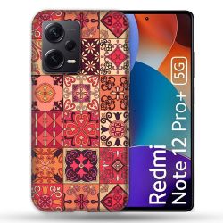 Coque Renforcée Pour Xiaomi Redmi Note 12 Pro Plus 5G Texture Carreau Ciment Rouge