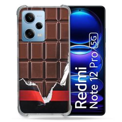 Coque Renforcée En Verre Trempé Pour Xiaomi Redmi Note 12 Pro 5G Texture Trompe Oeil Chocolat