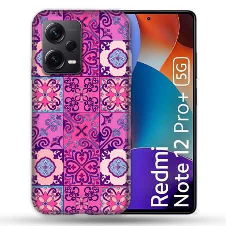Coque Renforcée Pour Xiaomi Redmi Note 12 Pro Plus 5G Texture Carreau Ciment Violet