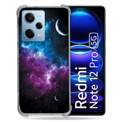 Coque Renforcée En Verre Trempé Pour Xiaomi Redmi Note 12 Pro 5G Univers Bleu Violet