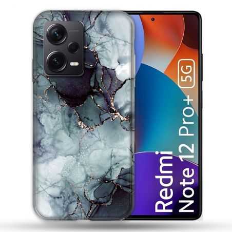 Coque Renforcée Pour Xiaomi Redmi Note 12 Pro Plus 5G Texture Marbre Gris