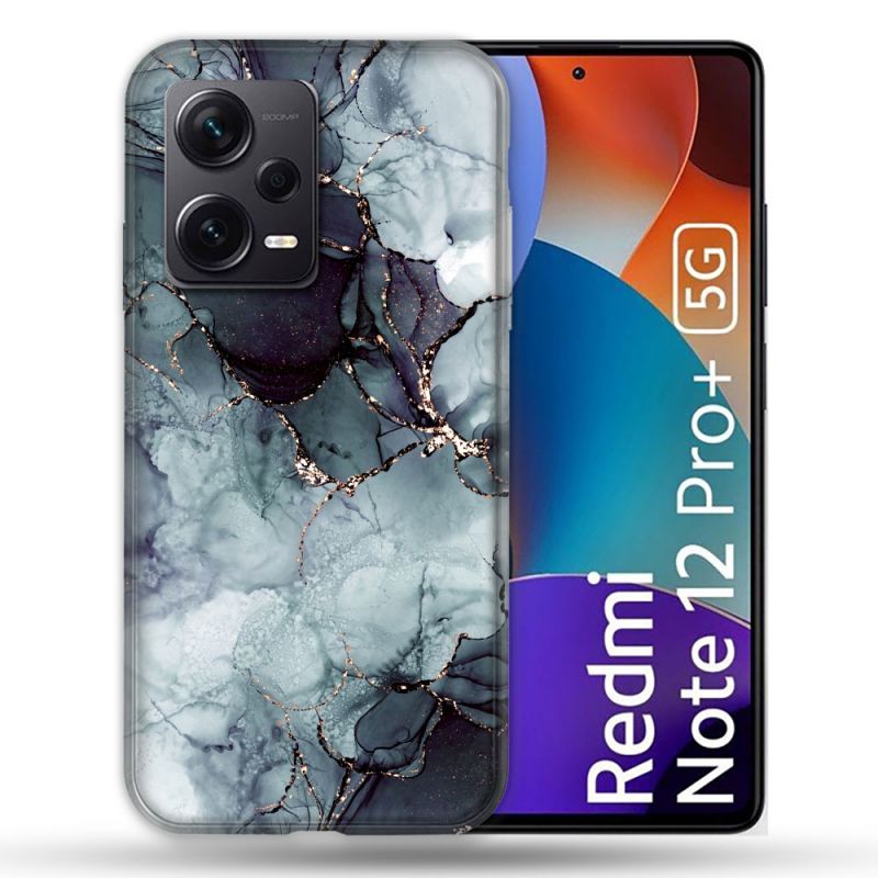 Coque Renforcée Pour Xiaomi Redmi Note 12 Pro Plus 5G Texture Marbre Gris