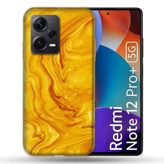 Coque Renforcée Pour Xiaomi Redmi Note 12 Pro Plus 5G Texture Marbre Jaune