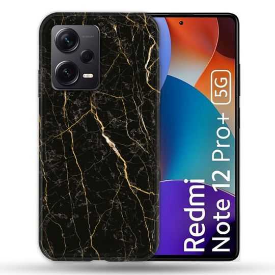 Coque Renforcée Pour Xiaomi Redmi Note 12 Pro Plus 5G Texture Marbre Noir