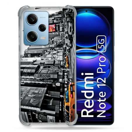 Coque Renforcée En Verre Trempé Pour Xiaomi Redmi Note 12 Pro 5G Voyage Amerique USA New York Taxi