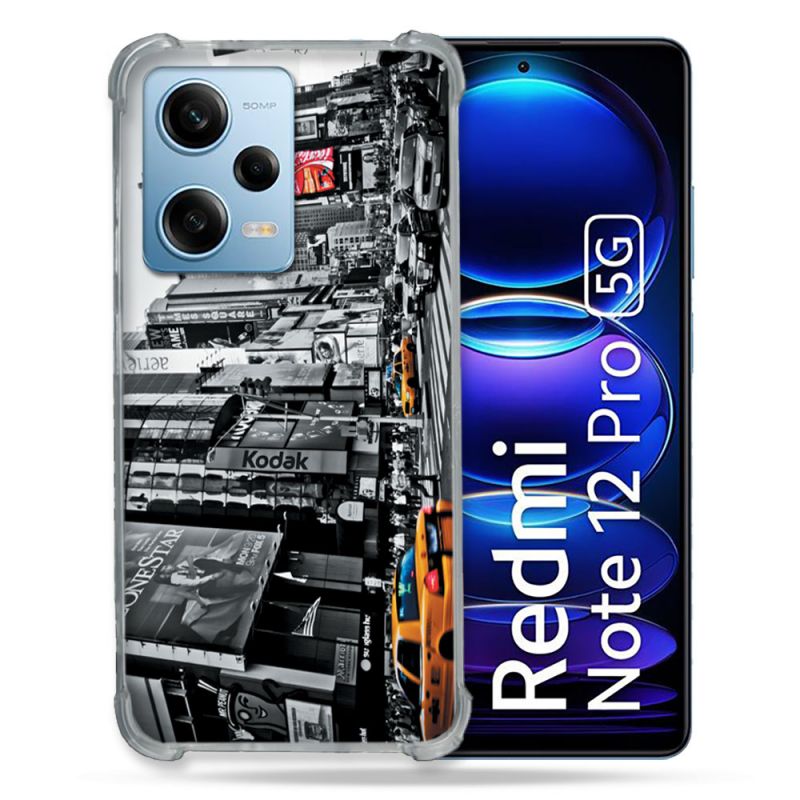 Coque Renforcée En Verre Trempé Pour Xiaomi Redmi Note 12 Pro 5G Voyage Amerique USA New York Taxi