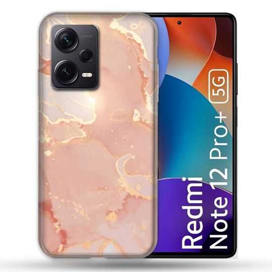 Coque Renforcée Pour Xiaomi Redmi Note 12 Pro Plus 5G Texture Marbre Rose