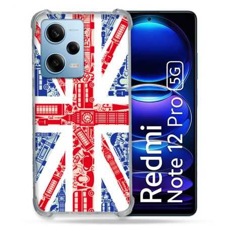 Coque Renforcée En Verre Trempé Pour Xiaomi Redmi Note 12 Pro 5G Voyage Angleterre Blanc