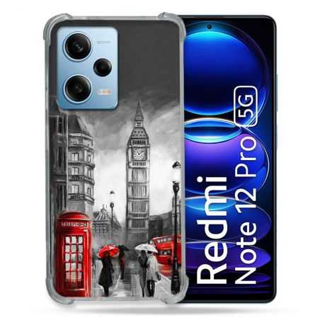 Coque Renforcée En Verre Trempé Pour Xiaomi Redmi Note 12 Pro 5G Voyage Angleterre Londres Vintage