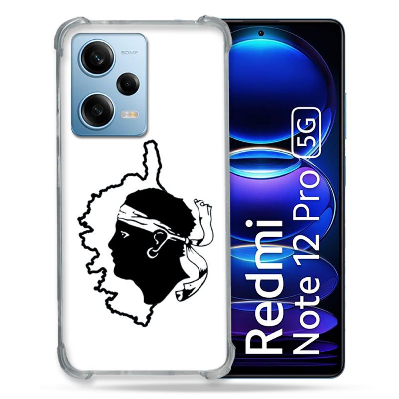 Coque Renforcée En Verre Trempé Pour Xiaomi Redmi Note 12 Pro 5G Voyage Corse Blanc