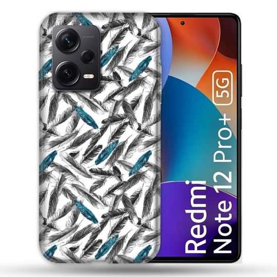 Coque Renforcée Pour Xiaomi Redmi Note 12 Pro Plus 5G Texture Plume Canard