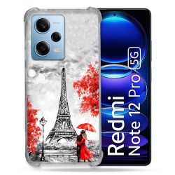 Coque Renforcée En Verre Trempé Pour Xiaomi Redmi Note 12 Pro 5G Voyage France Paris Rouge