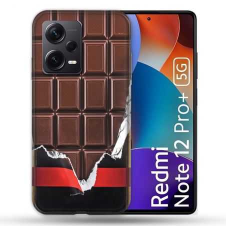 Coque Renforcée Pour Xiaomi Redmi Note 12 Pro Plus 5G Texture Trompe Oeil Chocolat