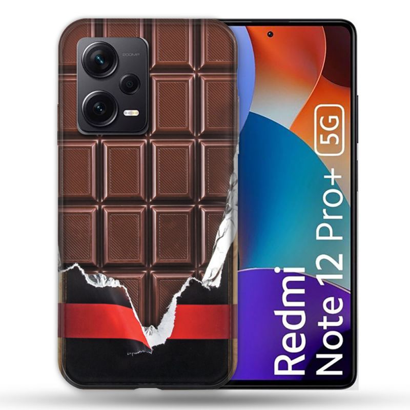 Coque Renforcée Pour Xiaomi Redmi Note 12 Pro Plus 5G Texture Trompe Oeil Chocolat