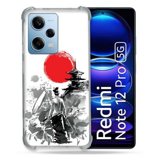 Coque Renforcée En Verre Trempé Pour Xiaomi Redmi Note 12 Pro 5G Voyage Japon Femme