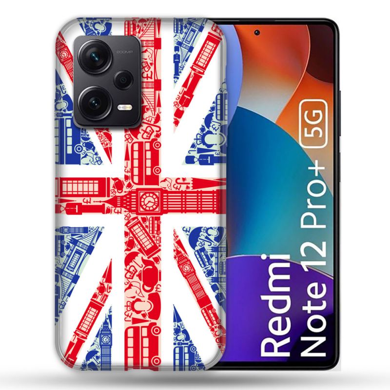 Coque Renforcée Pour Xiaomi Redmi Note 12 Pro Plus 5G Voyage Angleterre Blanc