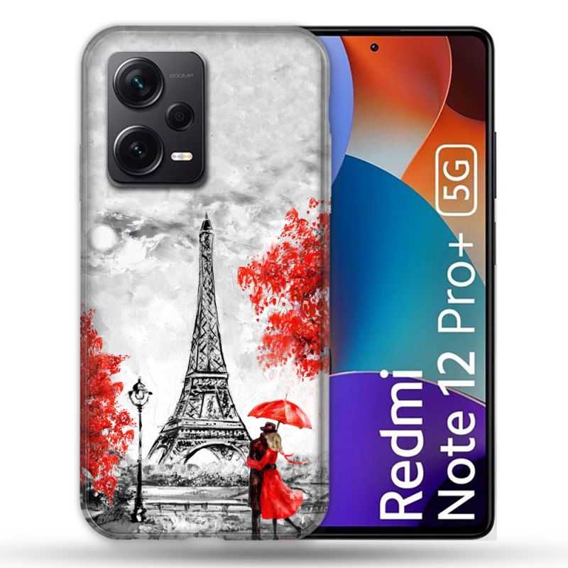 Coque Renforcée Pour Xiaomi Redmi Note 12 Pro Plus 5G Voyage France Paris Rouge