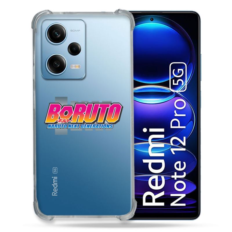 Coque Transparente Renforcée En Verre Trempé Pour Xiaomi Redmi Note 12 Pro 5G Boruto Logo
