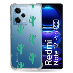 Coque Transparente Renforcée En Verre Trempé Pour Xiaomi Redmi Note 12 Pro 5G Cactus