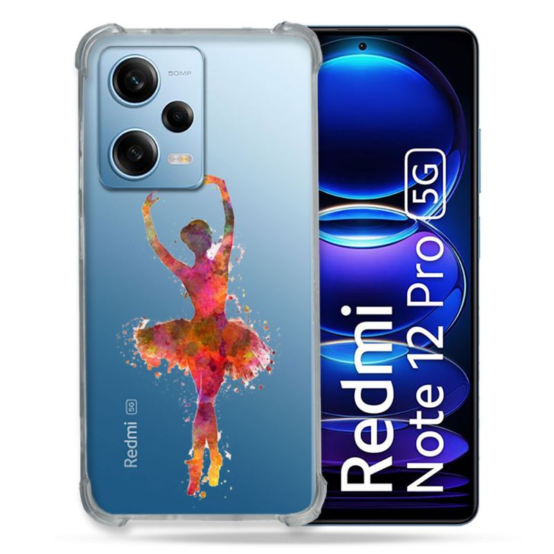Coque Transparente Renforcée En Verre Trempé Pour Xiaomi Redmi Note 12 Pro 5G Danseuse etoile