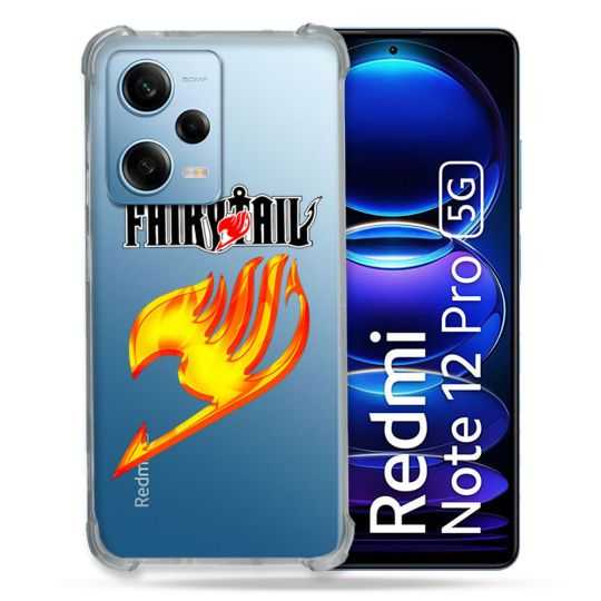 Coque Transparente Renforcée En Verre Trempé Pour Xiaomi Redmi Note 12 Pro 5G Fairy Tail