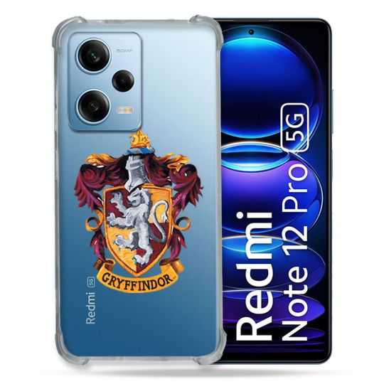 Coque Transparente Renforcée En Verre Trempé Pour Xiaomi Redmi Note 12 Pro 5G Harry Potter Griffindor