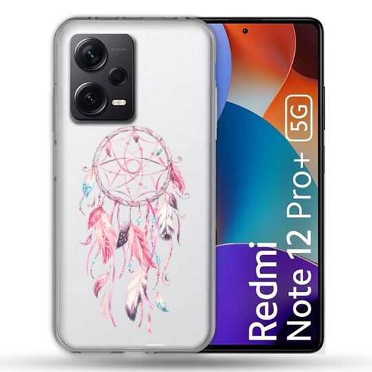 Coque Renforcée Transparente Pour Xiaomi Redmi Note 12 Pro Plus 5G Attrape Reve Rose