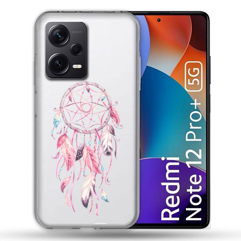 Coque Renforcée Transparente Pour Xiaomi Redmi Note 12 Pro Plus 5G Attrape Reve Rose