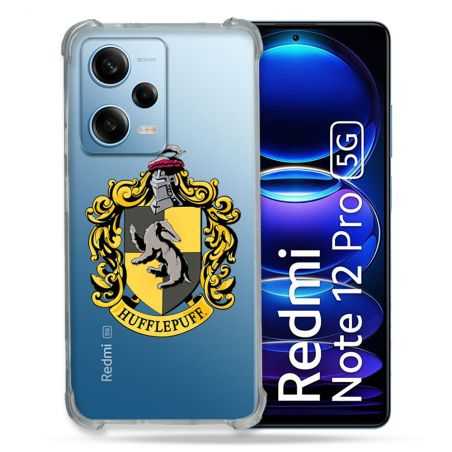 Coque Transparente Renforcée En Verre Trempé Pour Xiaomi Redmi Note 12 Pro 5G Harry Potter Hufflepuff