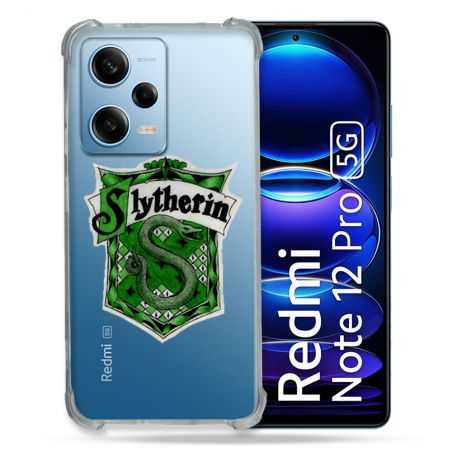Coque Transparente Renforcée En Verre Trempé Pour Xiaomi Redmi Note 12 Pro 5G Harry Potter Slytherin