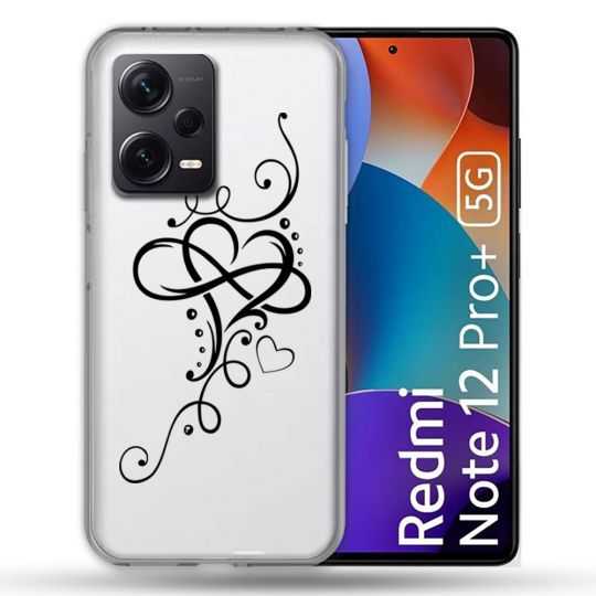 Coque Renforcée Transparente Pour Xiaomi Redmi Note 12 Pro Plus 5G Cœur infini