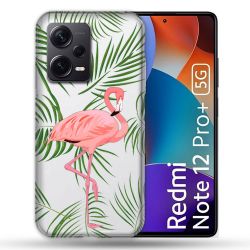 Coque Renforcée Transparente Pour Xiaomi Redmi Note 12 Pro Plus 5G Flamant Rose